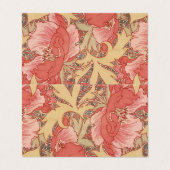 William Morris Poppies Floral Art Nouveau Pattern Visitekaartje (Buitenkant ongevouwen)