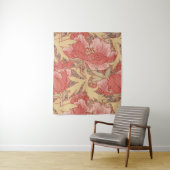 William Morris Poppies Floral Art Nouveau Pattern Wandkleed (In situ)