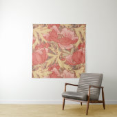 William Morris Poppies Floral Art Nouveau Pattern Wandkleed (In situ)