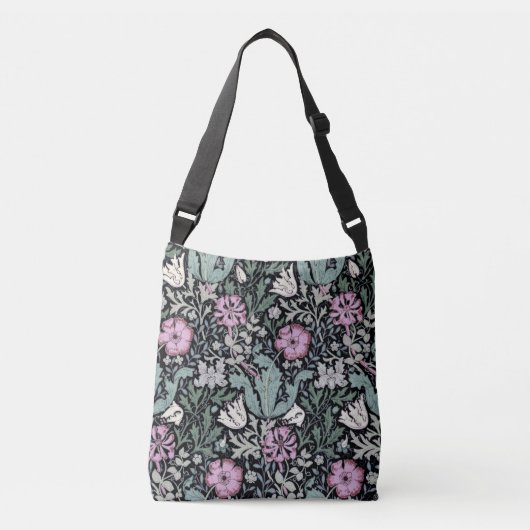 William Morris Poppy Botanical Victorian Wallpaper Crossbody Tas (Voorkant)