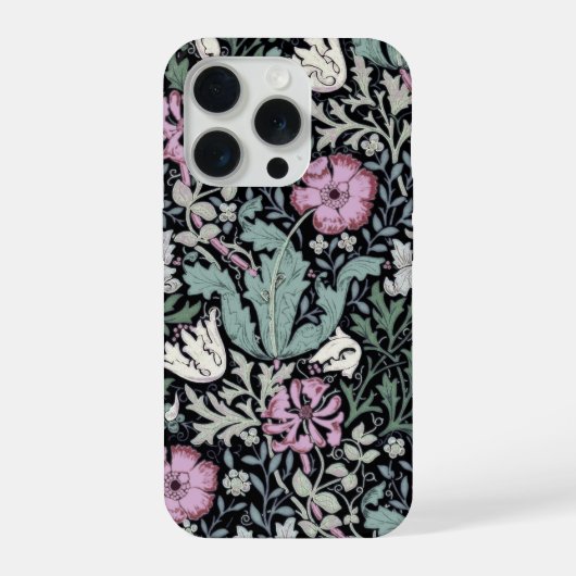 William Morris Poppy Botanical Victorian Wallpaper iPhone Hoesje (Achterkant)