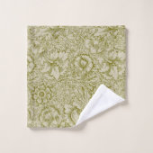 William Morris Poppy Classic Floral Green Bad Handdoek (Wasdoekje)