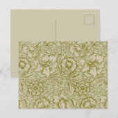 William Morris Poppy Classic Floral Green Briefkaart (Voorkant / Achterkant)