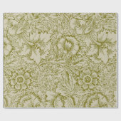 William Morris Poppy Classic Floral Green Cadeaupapier (Vlak)