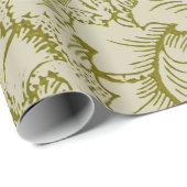 William Morris Poppy Classic Floral Green Cadeaupapier (Rol Hoek)