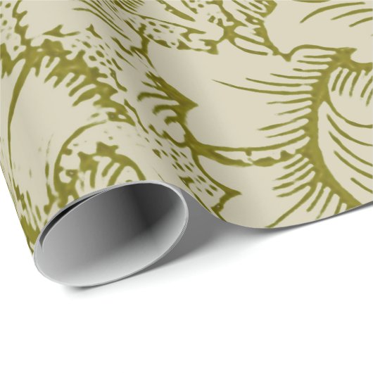 William Morris Poppy Classic Floral Green Cadeaupapier (Rol Hoek)