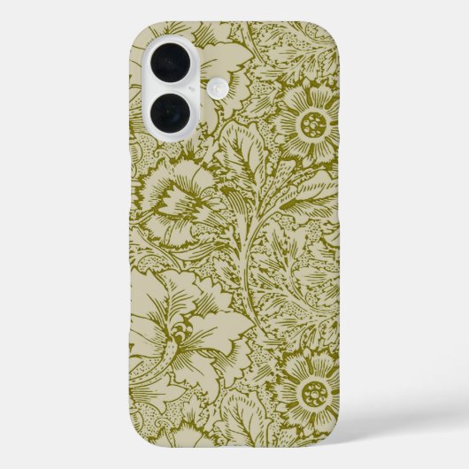 William Morris Poppy Classic Floral Green Case-Mate iPhone Case (Achterkant)