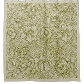 William Morris Poppy Classic Floral Green Douchegordijn (Voorkant)