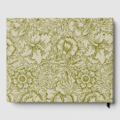 William Morris Poppy Classic Floral Green Gastenboek (Achterkant)