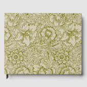 William Morris Poppy Classic Floral Green Gastenboek (Voorkant)