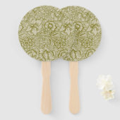 William Morris Poppy Classic Floral Green Handwaaier (Voorkant en achterkant)