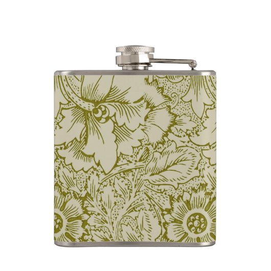 William Morris Poppy Classic Floral Green Heupfles (Achterkant)