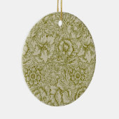 William Morris Poppy Classic Floral Green Keramisch Ornament (Rechts)