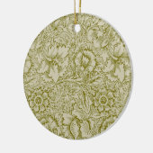 William Morris Poppy Classic Floral Green Keramisch Ornament (Links)
