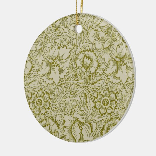 William Morris Poppy Classic Floral Green Keramisch Ornament (Links)