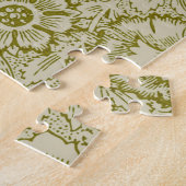 William Morris Poppy Classic Floral Green Legpuzzel (Zijkant)