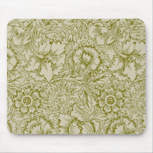 William Morris Poppy Classic Floral Green Muismat