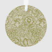 William Morris Poppy Classic Floral Green Ornament (achterkant)