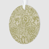 William Morris Poppy Classic Floral Green Ornament (voorkant)