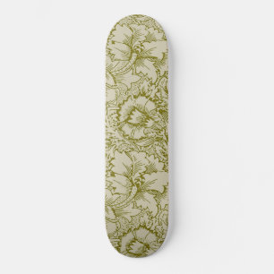 William Morris Poppy Classic Floral Green Persoonlijk Skateboard
