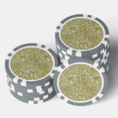 William Morris Poppy Classic Floral Green Poker Chips (Opstapeling)