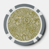 William Morris Poppy Classic Floral Green Poker Chips (Achterkant)
