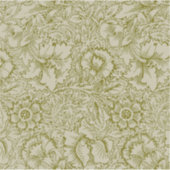William Morris Poppy Classic Floral Green Sticker (Voorkant)