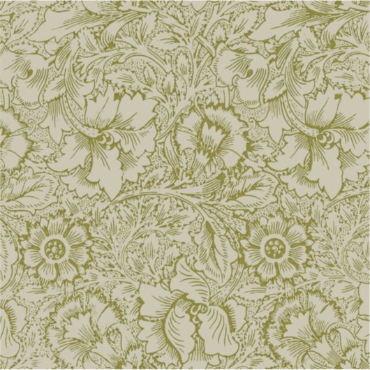 William Morris Poppy Classic Floral Green Sticker (Voorkant)