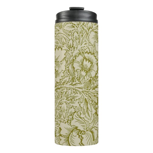 William Morris Poppy Classic Floral Green Thermosbeker (Voorkant)