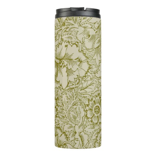 William Morris Poppy Classic Floral Green Thermosbeker (Achterkant)