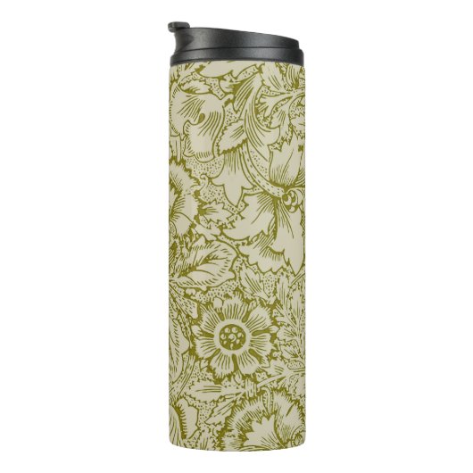 William Morris Poppy Classic Floral Green Thermosbeker (Geroteerd rechts)