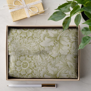 William Morris Poppy Classic Floral Green Tissuepapier