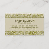 William Morris Poppy Classic Floral Green Visitekaartje (Achterkant)