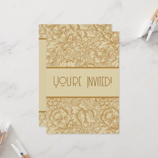 William Morris Poppy Floral Wallpaper Kaart (Voorkant / Achterkant in situ)