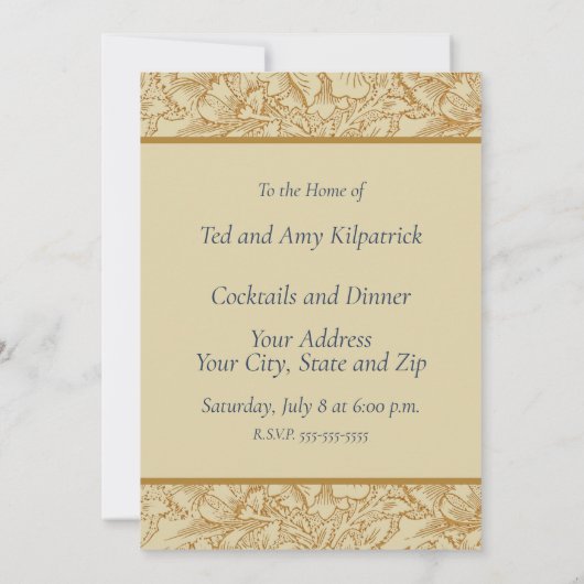 William Morris Poppy Floral Wallpaper Kaart (Achterkant)