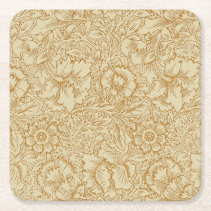 William Morris Poppy Floral Wallpaper Kartonnen Onderzetters