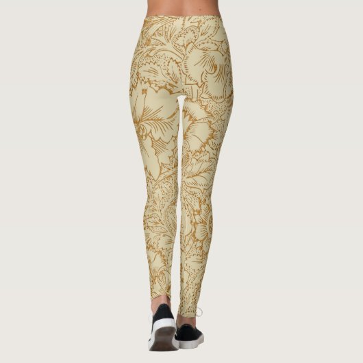 William Morris Poppy Floral Wallpaper Leggings (Achterkant)