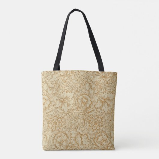 William Morris Poppy Floral Wallpaper Tote Bag (Achterkant)