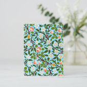 William Morris populair patroon, Clover (turquoise Briefkaart (Staand voorkant)