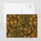 William Morris populair patroon, Golden Floral Briefkaart (Voorkant / Achterkant)