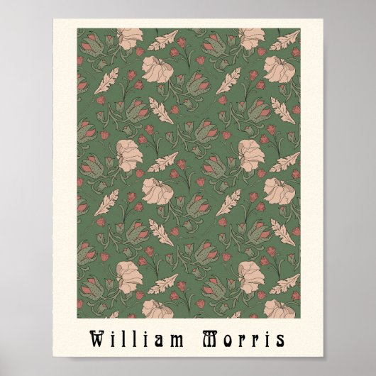 William Morris poster art nouveau bloemen  (Voorkant)