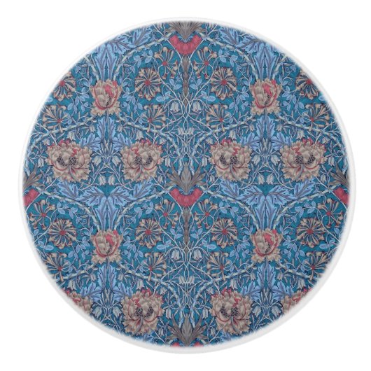 William Morris, prachtig, bloempatroon, Keramische Knop (Voorkant)