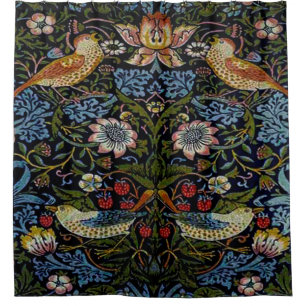 William Morris, prachtig patroon, art nouveau, vin Douchegordijn