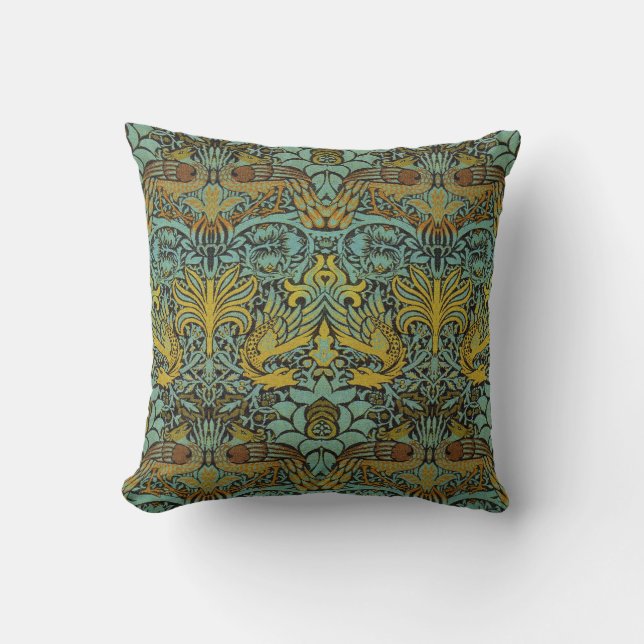 William Morris Pre-Raphaelite Dragon Pillow Kussen (Voorkant)