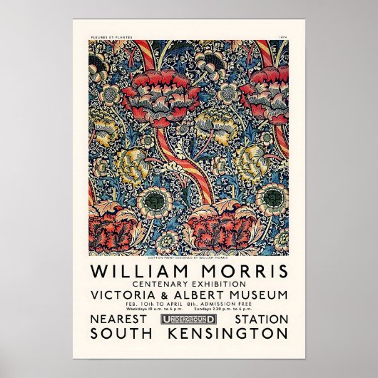 WILLIAM MORRIS Print, Victoria and Albert Museum Poster (Voorkant)