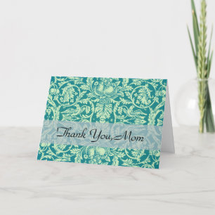William Morris Queen Anne Teal Vogel Bloem Kunst Bedankkaart