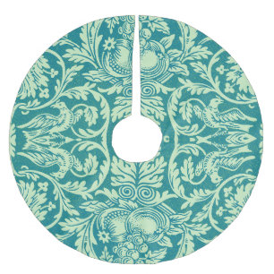 William Morris Queen Anne Teal Vogel Bloem Kunst Kerstboom Rok