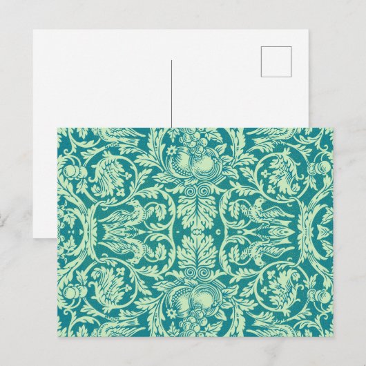 William Morris Queen Bird & Floral Classic Briefkaart (Voorkant / Achterkant)