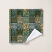 William Morris Quilt Patchwork Greens Blues Bad Handdoek (Wasdoekje)