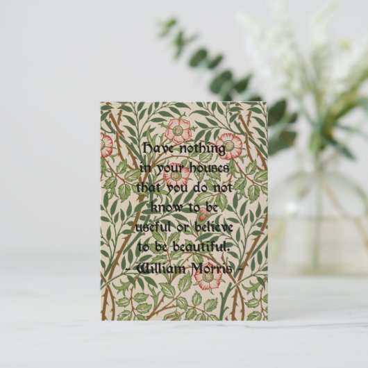 William Morris Quote Briefkaart (Staand voorkant)